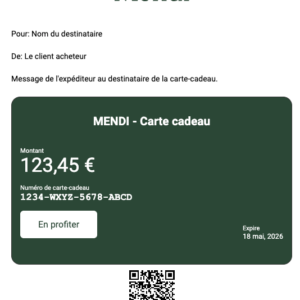 Carte cadeau atelier